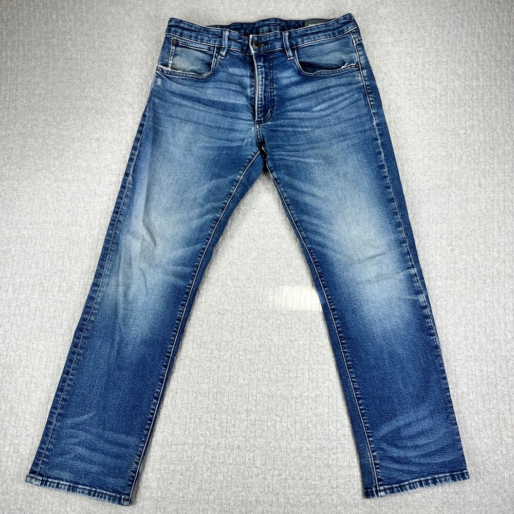 Bonobos Straight Leg Jeans Mens 32x28 Fits 31x28 Blue Medium Wash Stretch Denim